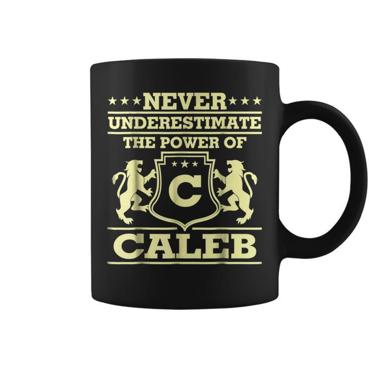 Never Underestimate Caleb Personalized Name Coffee Mug