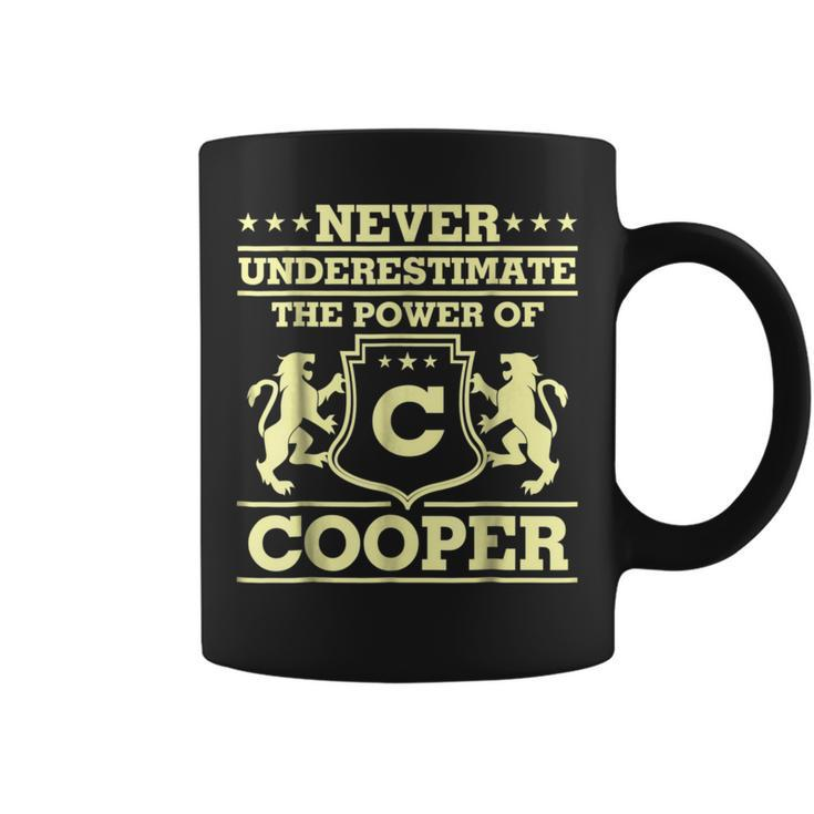 Never Underestimate Cooper Personalized Name Coffee Mug