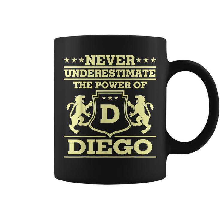 Never Underestimate Diego Personalized Name Coffee Mug