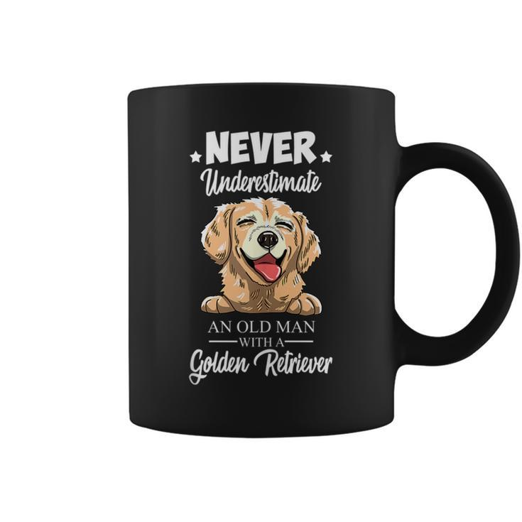 Never Underestimate Golden Retreiver Hound Dog Owner Gift Gift For Mens Coffee Mug