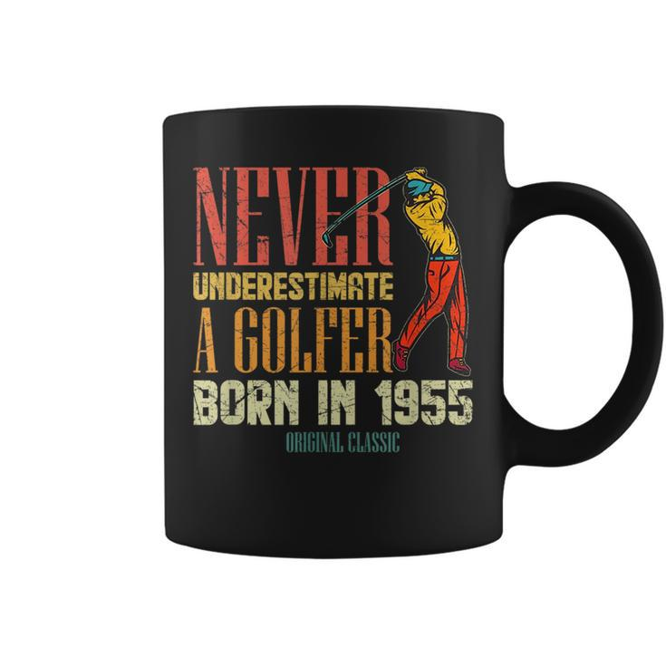 Never Underestimate Golfer Born In 1955 Gift 65 Years Old Coffee Mug