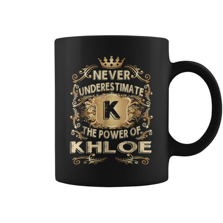 Never Underestimate Khloe Personalized Name Coffee Mug