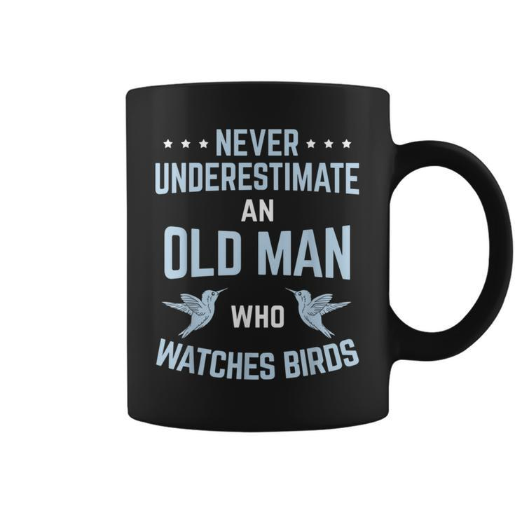 Never Underestimate Old Man Birdwatching Birding Birder Gift For Mens Coffee Mug