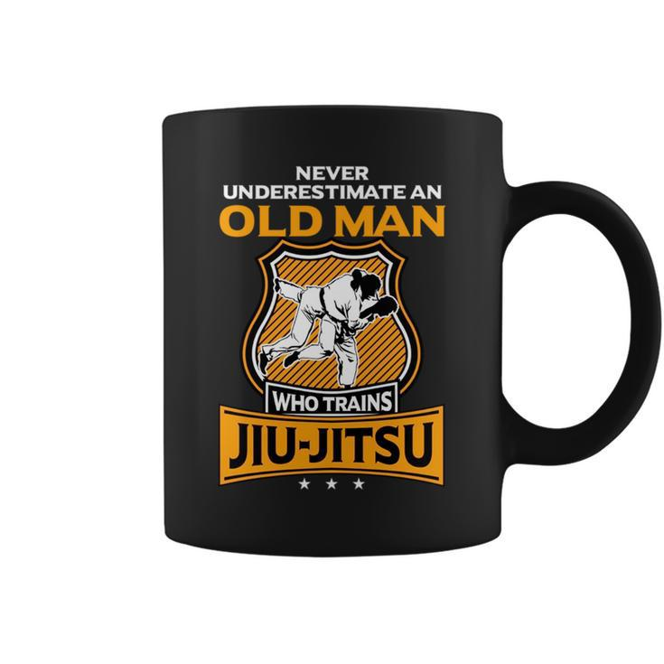 Never Underestimate Old Man Brazilian Jiu Jitsu Bjj Gi Gift Coffee Mug