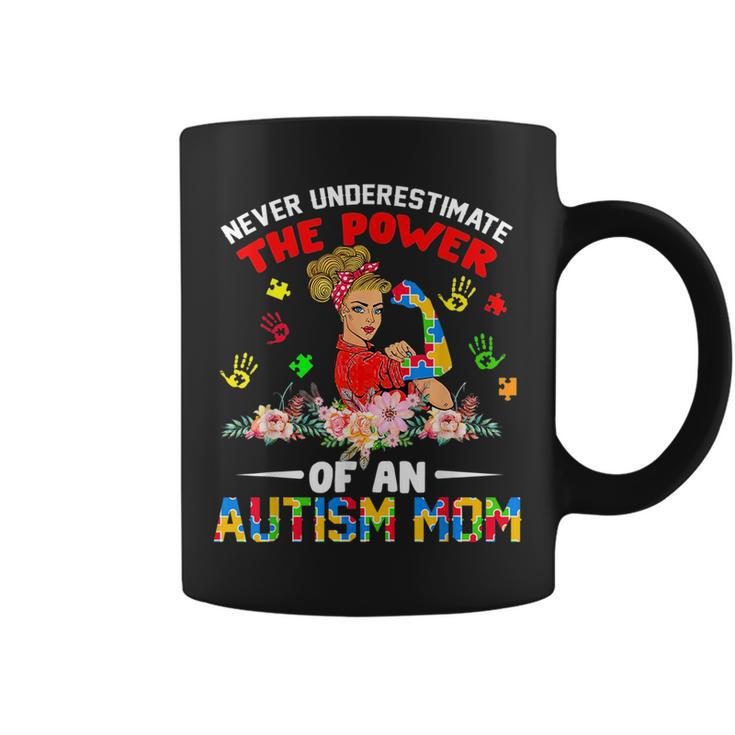 Never Underestimate The Power Of An Autism Mom Gifts Gifts For Mom Funny Gifts Coffee Mug