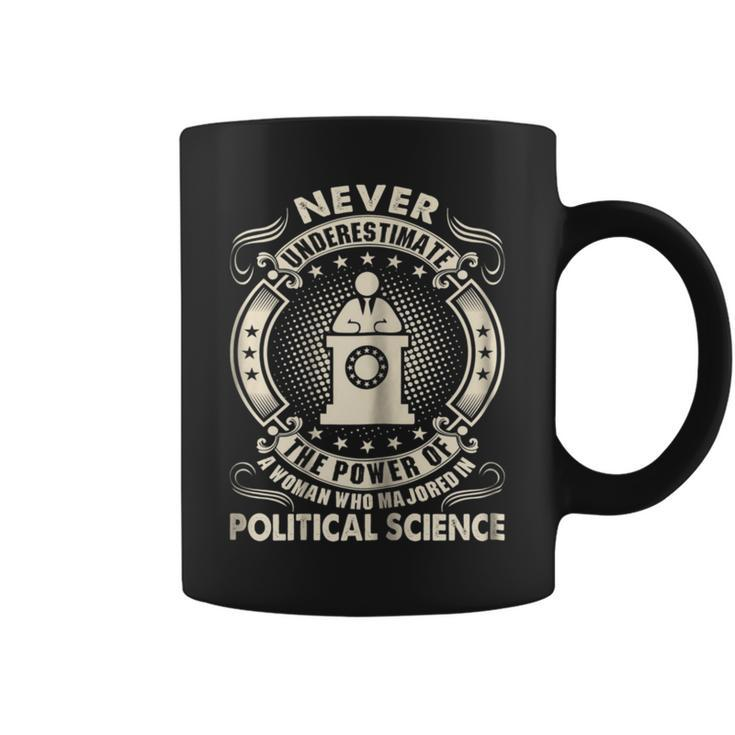 Never Underestimate Woman Major Political Science Coffee Mug