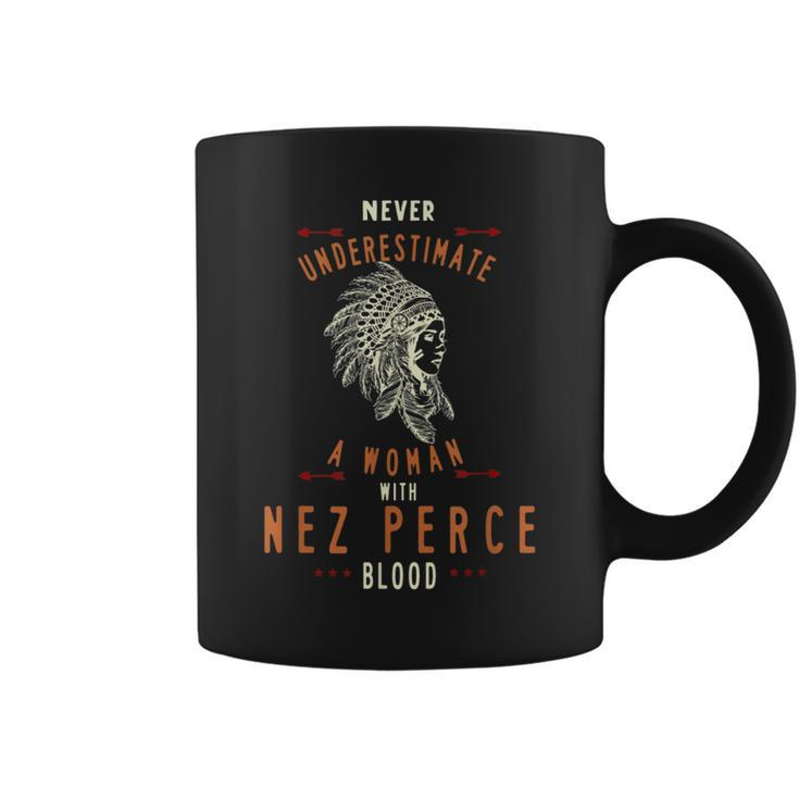 Nez Perce Native American Indian Woman Never Underestimate Native American Funny Gifts Coffee Mug