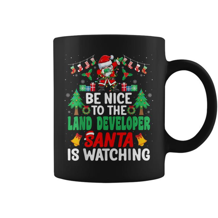 Be Nice To The Land Developer Santa Christmas Coffee Mug