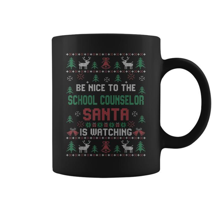 Be Nice To The School Counselor Ugly Christmas Sweaters Coffee Mug