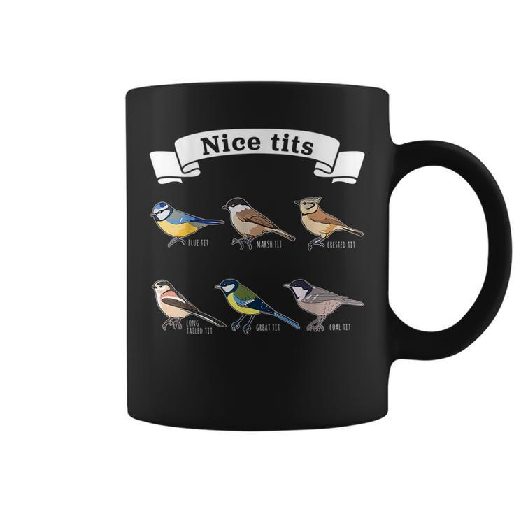 Nice Tits | Bird Watching Gift For Birder & Ornithology Fan  Bird Watching Funny Gifts Coffee Mug