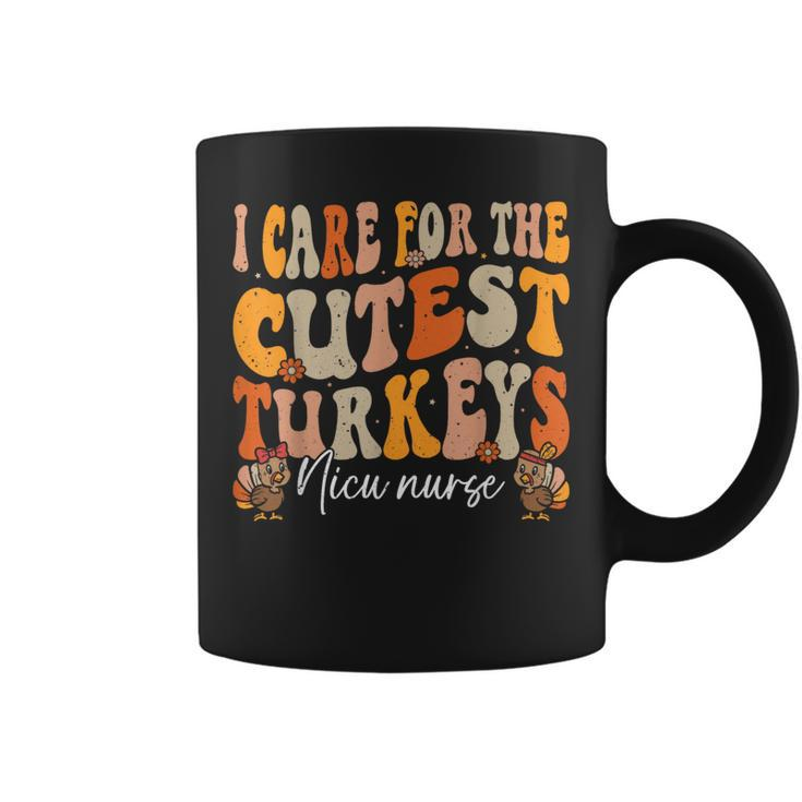 Nicu Nurse Thanksgiving Cutest Turkeys Retro Fall Nurse Coffee Mug