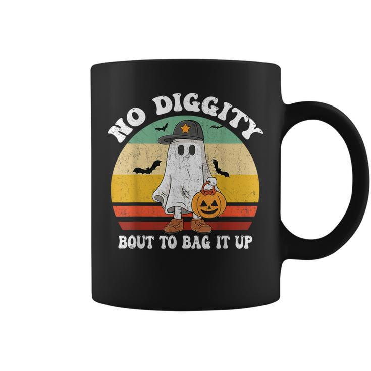 No Diggity Bout To Bag It Up Cute Ghost Halloween Coffee Mug