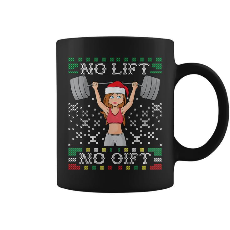 No Lift No Ugly Christmas Sweater Gym Miss Santa Claus Coffee Mug