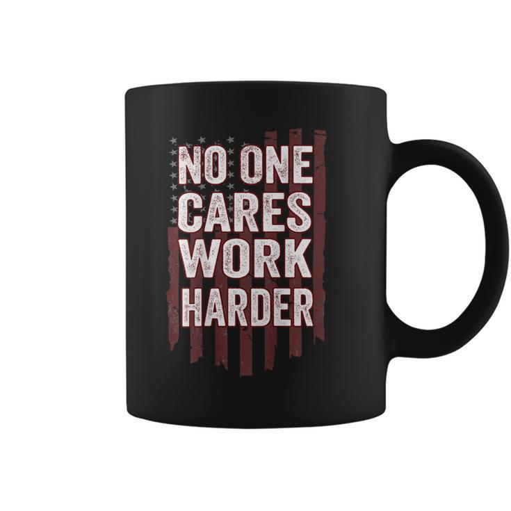 No One Cares Work Harder Motivational Workout Gym On Back Coffee Mug