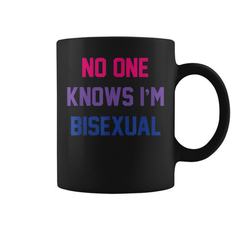 No One Knows Im Bisexual Bi Lgbt Pride Lgbtq Bi Funny  Coffee Mug