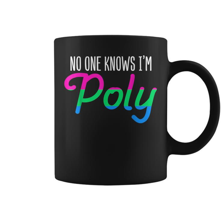 No One Knows Im Poly Polysexual Pride Flag Lesbian Gay  Coffee Mug