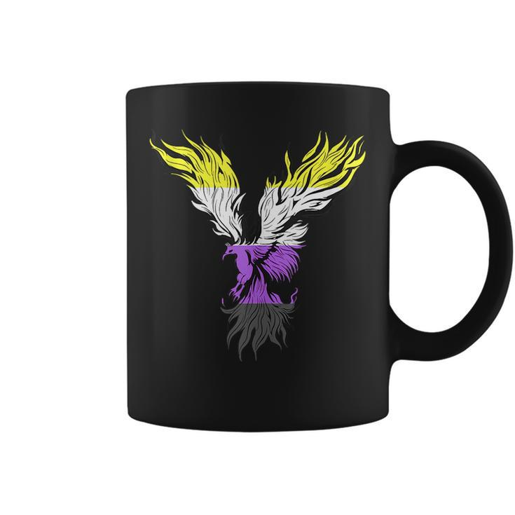 Nonbinary Flag Phoenix Bird Nonbinary Pride Genderqueer Lgbt  Coffee Mug