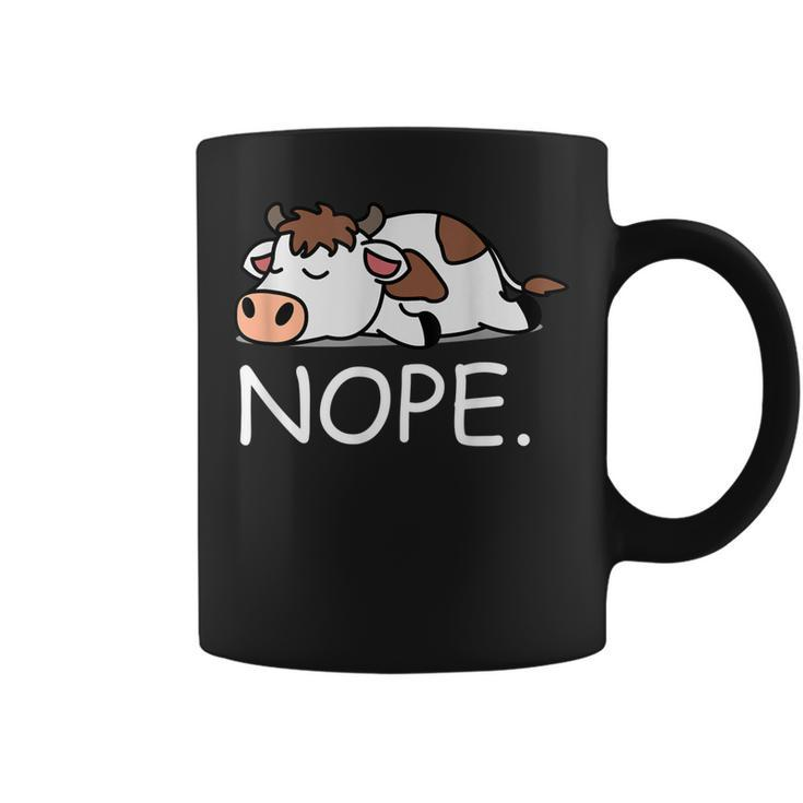 Nope Funny Lazy Cow Nope Not Today   Coffee Mug