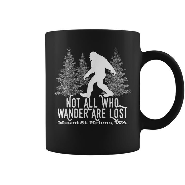 Not All Who Wander Mt Mount St Helens Wa Bigfoot Souvenir Coffee Mug