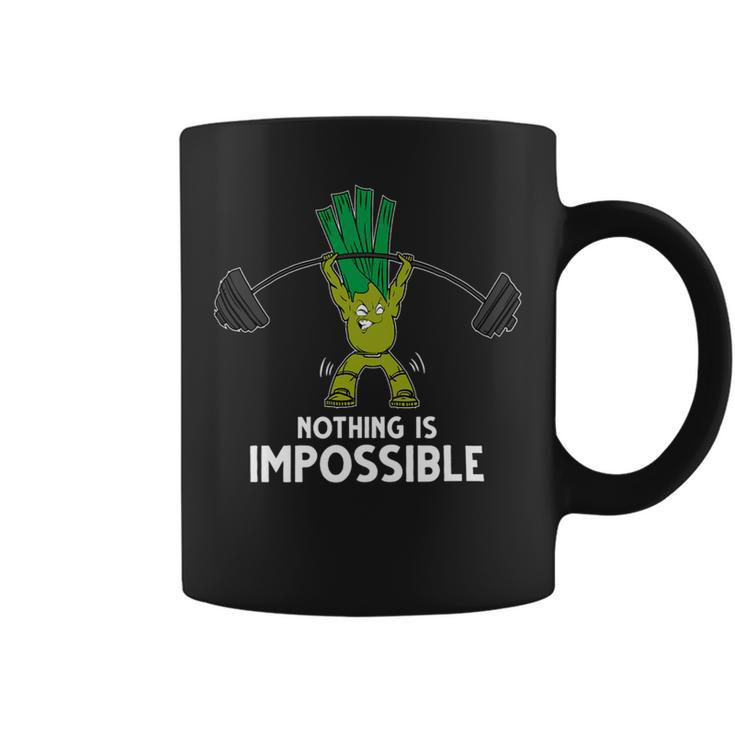 Nothing Is Impossible Leek Fitness Training Gym Vegan Coffee Mug