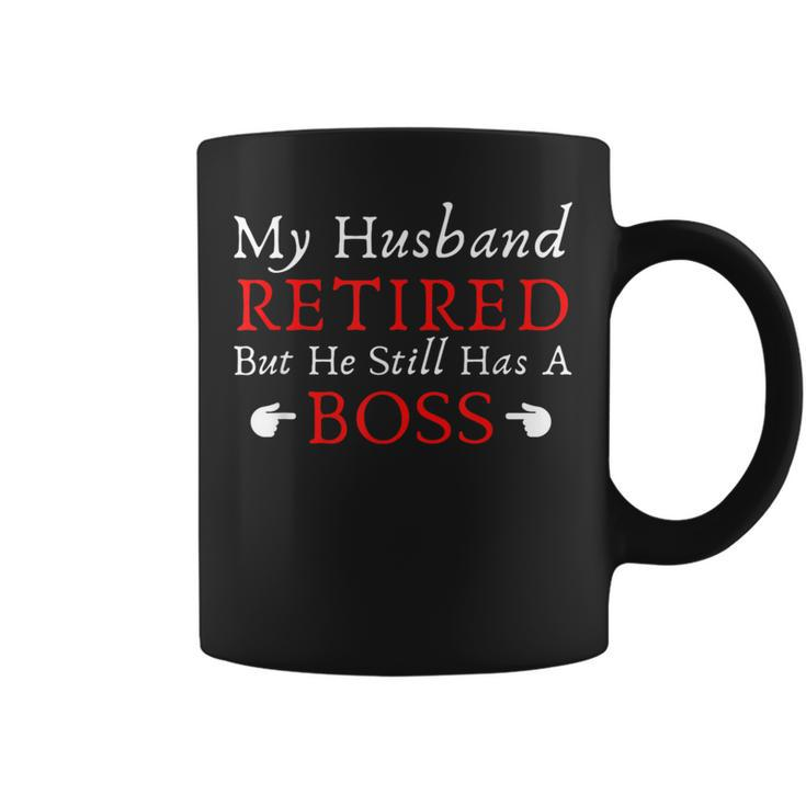 Novelty My Husband Retired Veteran's Wife Pun Saying Saying Coffee Mug