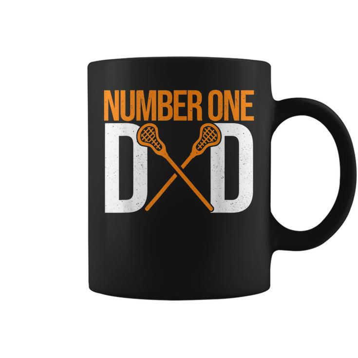 Number One Dad Lax Player Father Lacrosse Stick Lacrosse Dad  Coffee Mug