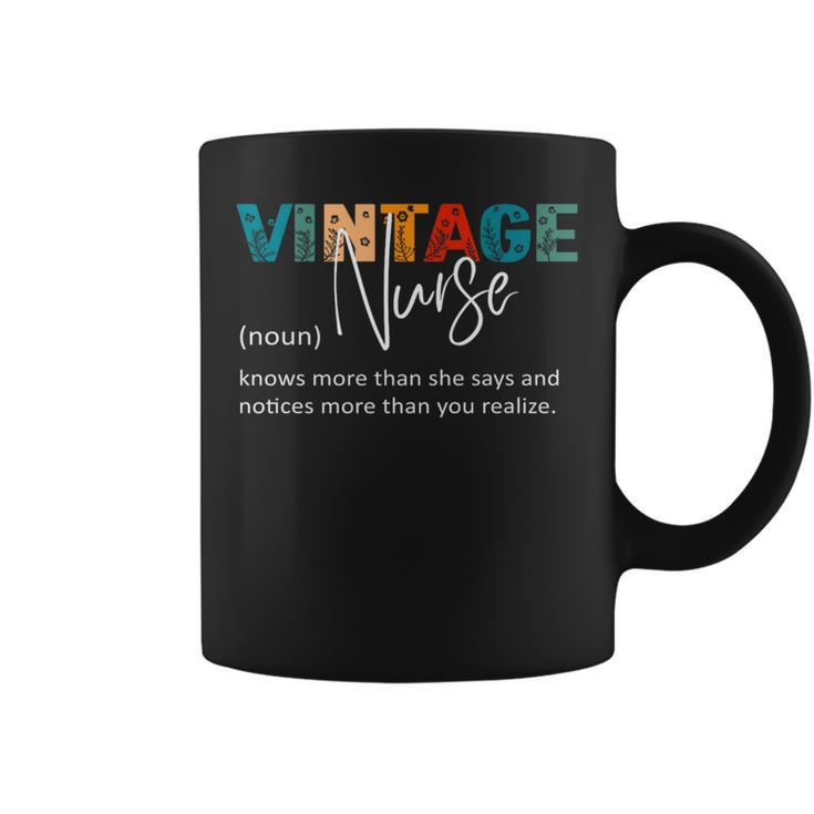 Nurse Knows More Than She Says Definition Vintage Nurse   Coffee Mug