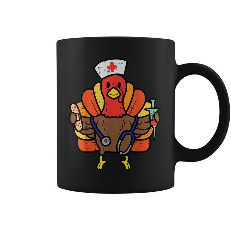 Nurse Turkey Thanksgiving Scrub Top For Nurses Fall Women Coffee Mug