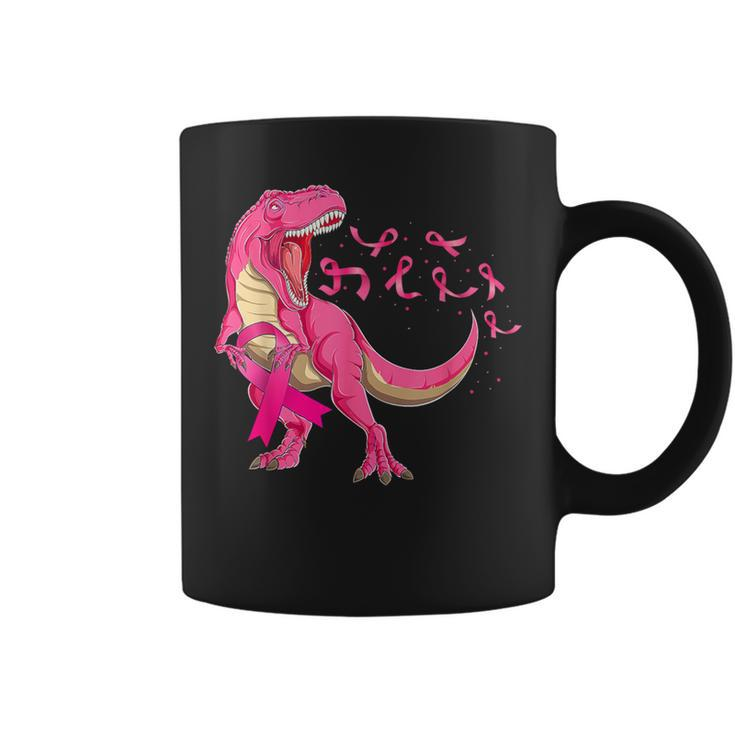 In October We Wear Pink T Rex Dinosaur Boys Breast Cancer Coffee Mug