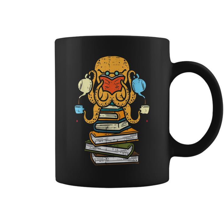 Octopus Reading Book Tea Funny Bookworm Librarian Teacher Gifts For Teacher Funny Gifts Coffee Mug