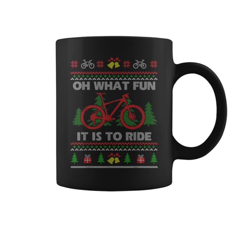 Oh What Fun Bike Ugly Christmas Sweater Cycling Xmas Idea Coffee Mug