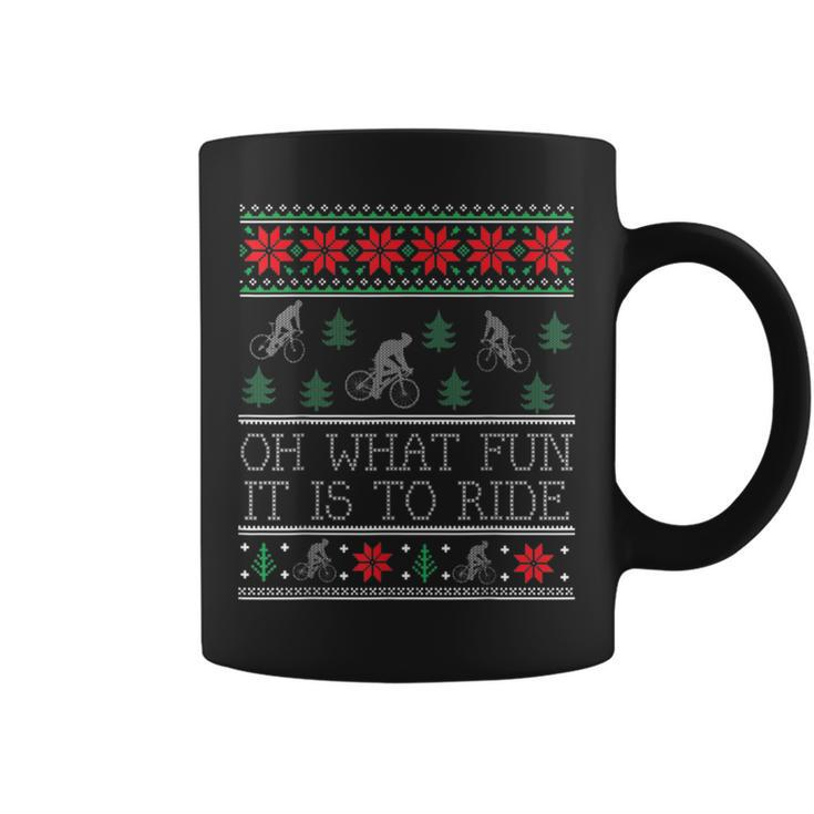 Oh What Fun It Is To Ride Cycling Ugly Christmas Sweaters Coffee Mug