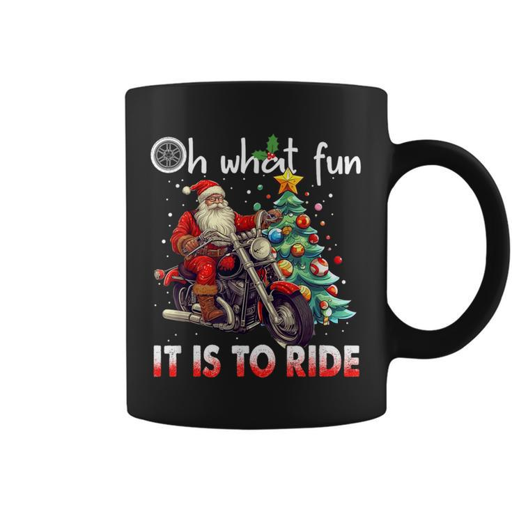 Oh What Fun It Is To Ride Santa Motorcycle Coffee Mug