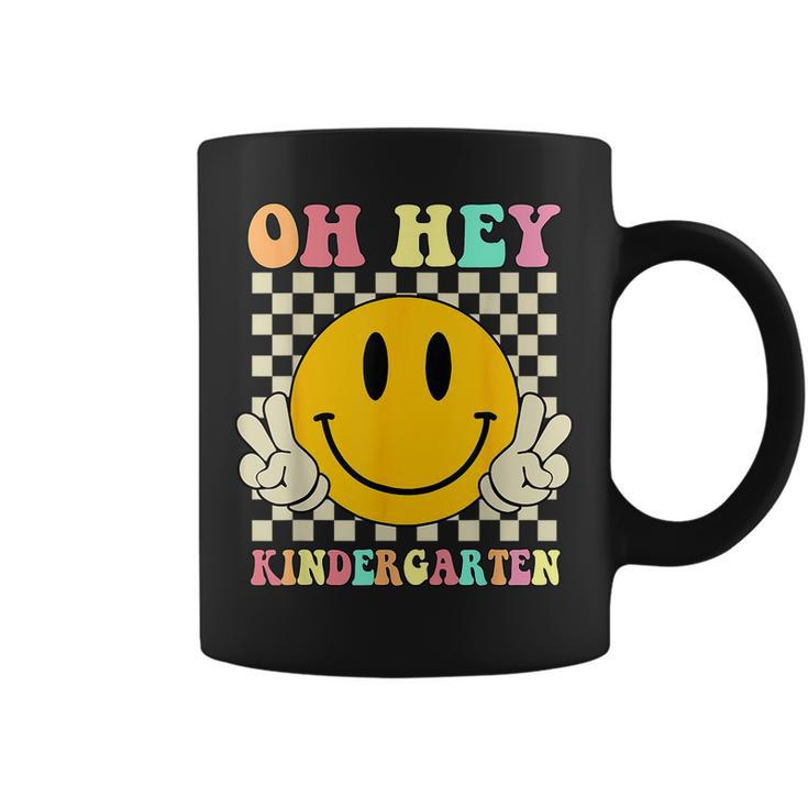 Oh Hey Kindergarten Hippie Smile Face Retro Back To School  Coffee Mug