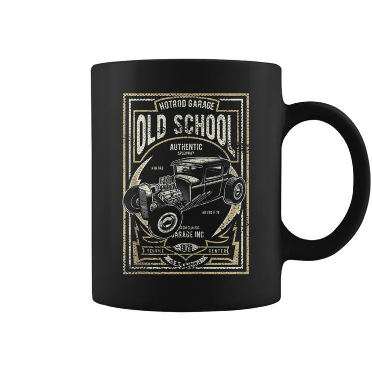 Old School Vintage Hot Rod Garage Men Classic Car Gift For Mens Coffee Mug