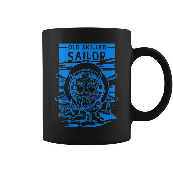 Old Skilled Sailor - Captain Illustration - Anchor Wheel  Coffee Mug