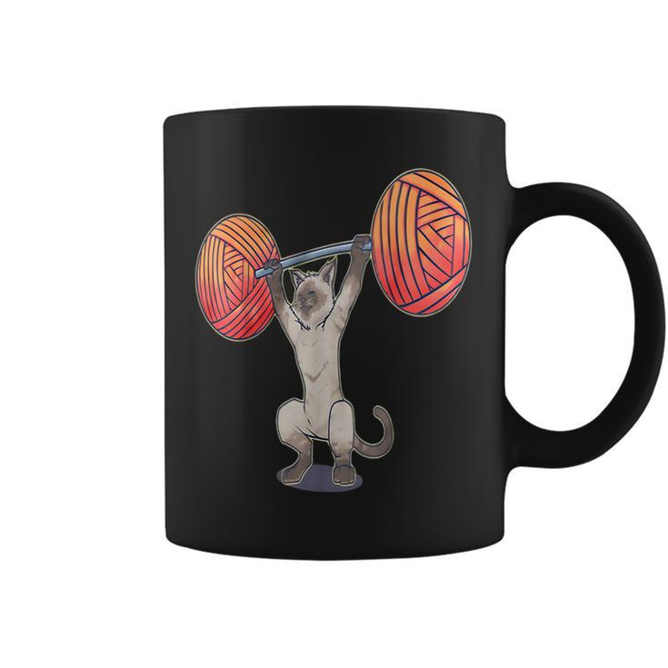 Olympic Snatch Siamese Cat Weightlifting Bodybuilding Muscle Coffee Mug
