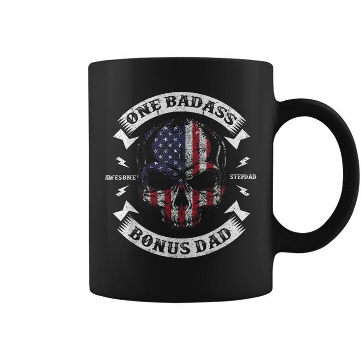 One Badass Bonus Dad Birthday Party Funny Skull Fathers Day  Coffee Mug