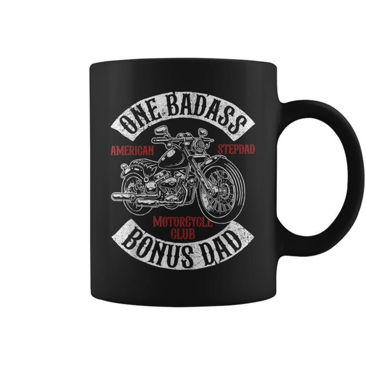 One Badass Bonus Stepdad Biker Motorcycle Step Dad Gift Idea Gift For Mens Coffee Mug