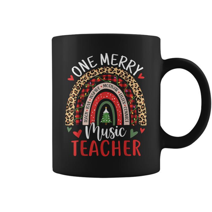 One Merry Music Teacher Rainbow Christmas Musician Coffee Mug