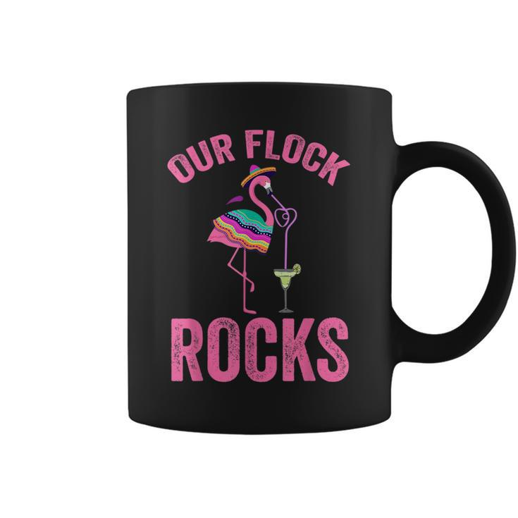 Our Flock Rocks Cute Flamingo Matching Family Vacation Group  Family Vacation Funny Designs Funny Gifts Coffee Mug