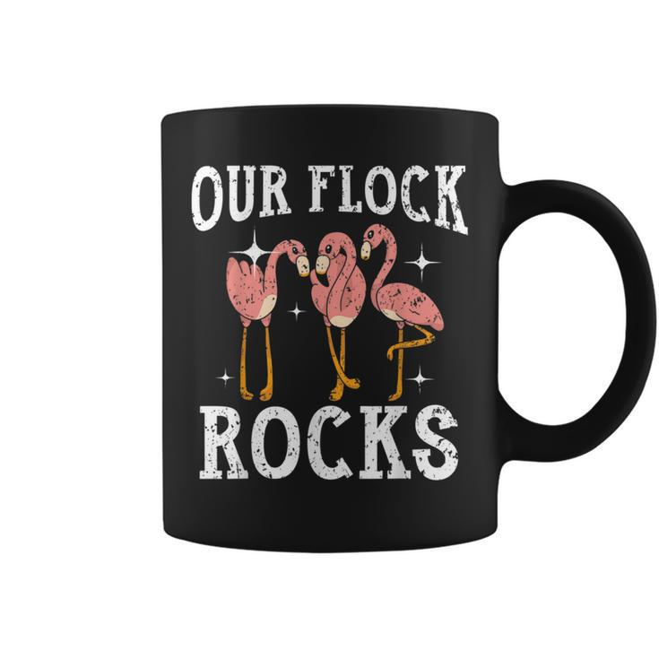 Our Flock Rocks Flamingo Family Group Vacation Matching  Coffee Mug