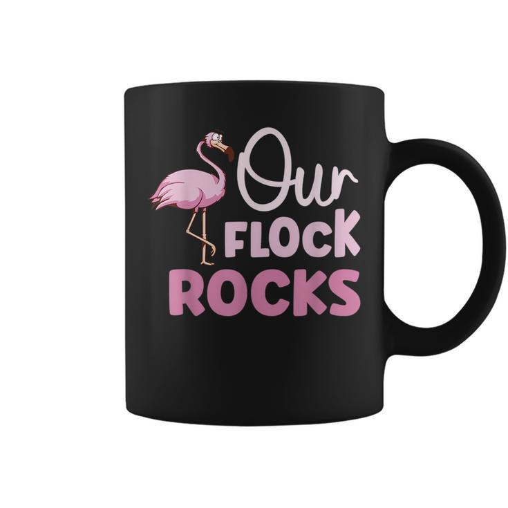 Our Flock Rocks Flamingo Funny Family Matching Vacation  Coffee Mug