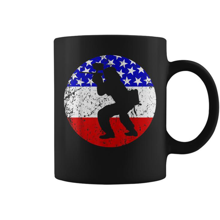 Paintball Retro Paintball Player American Flag Coffee Mug