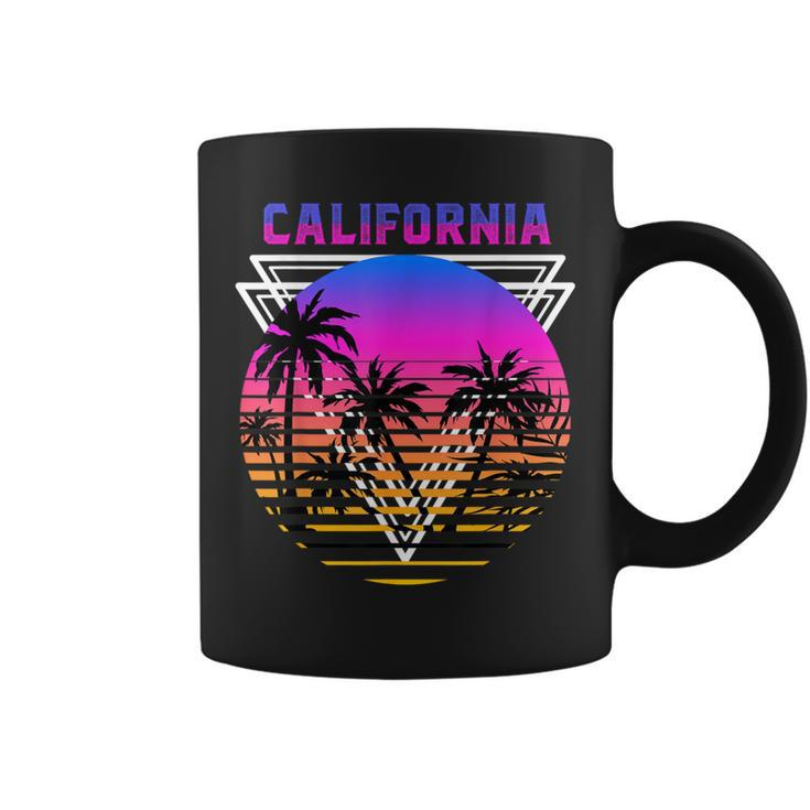 Palm Trees Retro Cali Long Beach Vintage Tropical California Coffee Mug