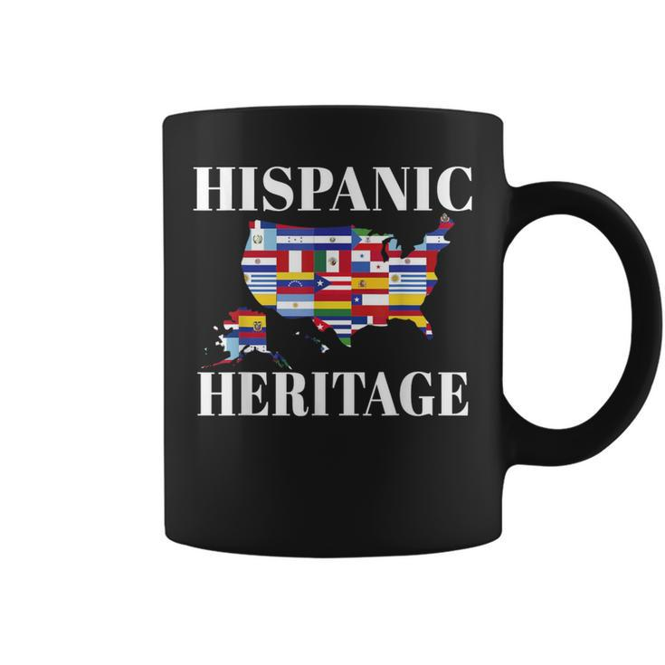 Hispanic Heritage Month All Countries Flag Inspiration Map Coffee Mug