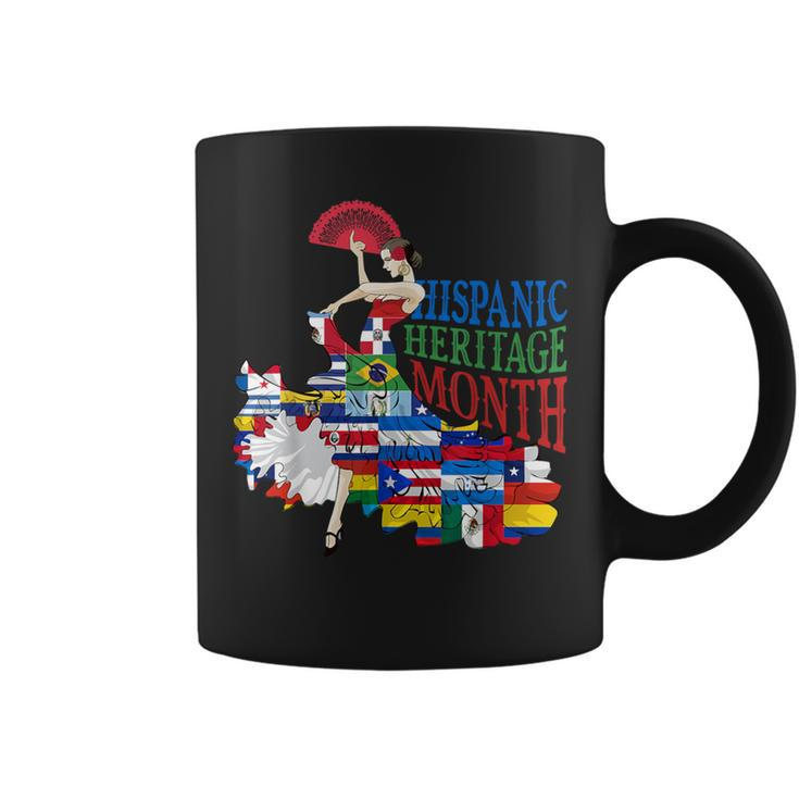 Hispanic Heritage Month Dancing Latin American Flags Coffee Mug