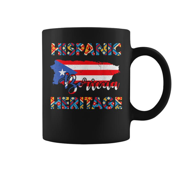 Hispanic Heritage Month Puerto Rico Boricua Rican Flag Coffee Mug