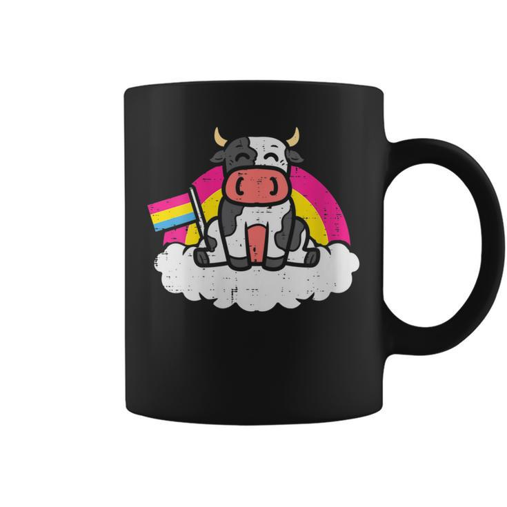 Pansexual Flag Cow Lgbt Pan Pride Stuff Farmer Animal  Coffee Mug