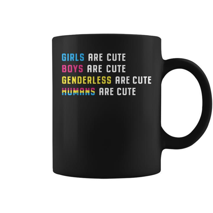 Pansexual Pride Girls Boys Genderless Humans Are Cute Lgbt  Coffee Mug